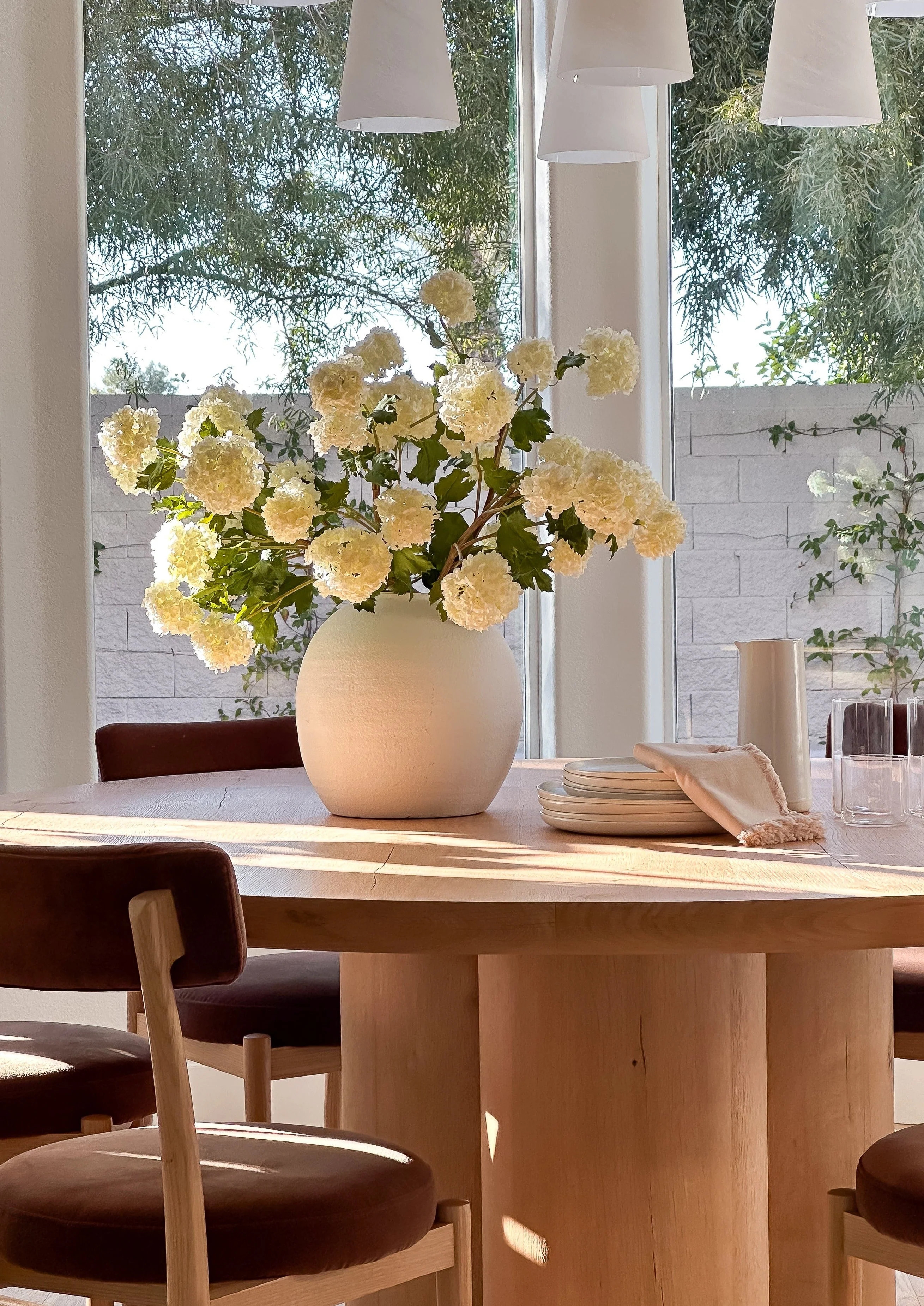 Faux Snowball Hydrangea in Crisp White - 43.5 | House of Turnberry