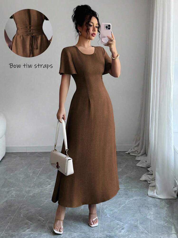 Elenzga Women's Elegant A-Line Sleeveless Dress, Summer | SHEIN