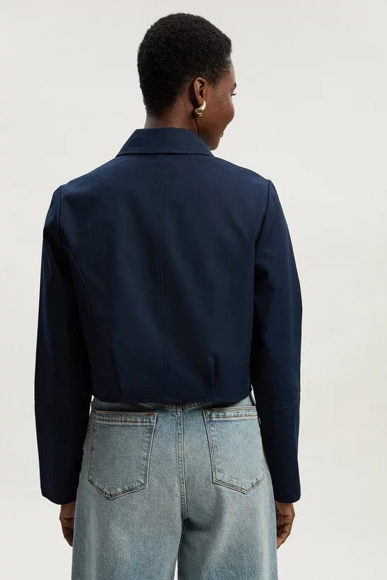 Cotton Button Tailored Jacket | Karen Millen US