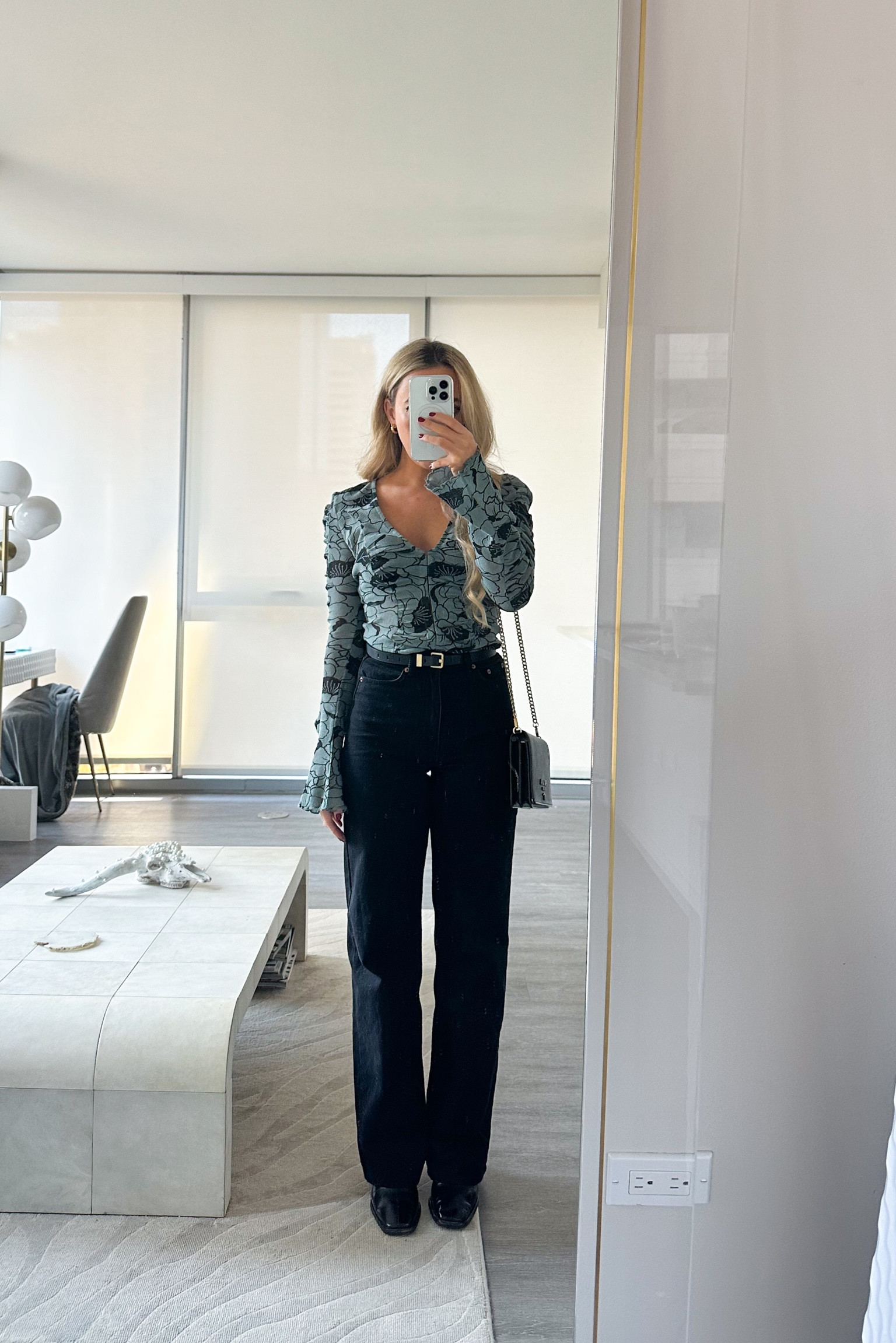 black denim outfit
black jeans
black boots
winter going out look
gold hoop earrings
flare jeans boot cut jeans 
Fall outfit for dinner or drinks 
Date night look
Revolve outfit 
Free people top
Chicago, NYC New York outfit #LTKHoliday#LTKitbag

#LTKParties #LTKSeasonal #LTKStyleTip