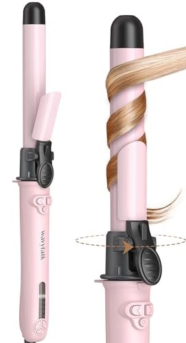 Wavytalk Rotating Curling Iron, 1 Inch Automatic Waver for Effortless Waves up to 430℉ with Home Button, Pale Pink | Amazon (US)