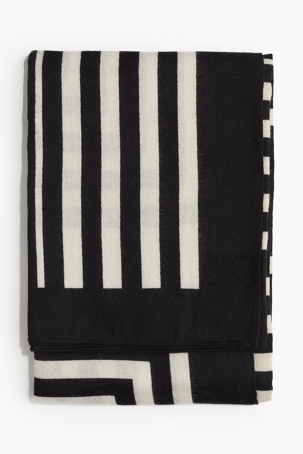 Patterned Scarf - Black/light beige - Ladies | H&M US | H&M (US + CA)