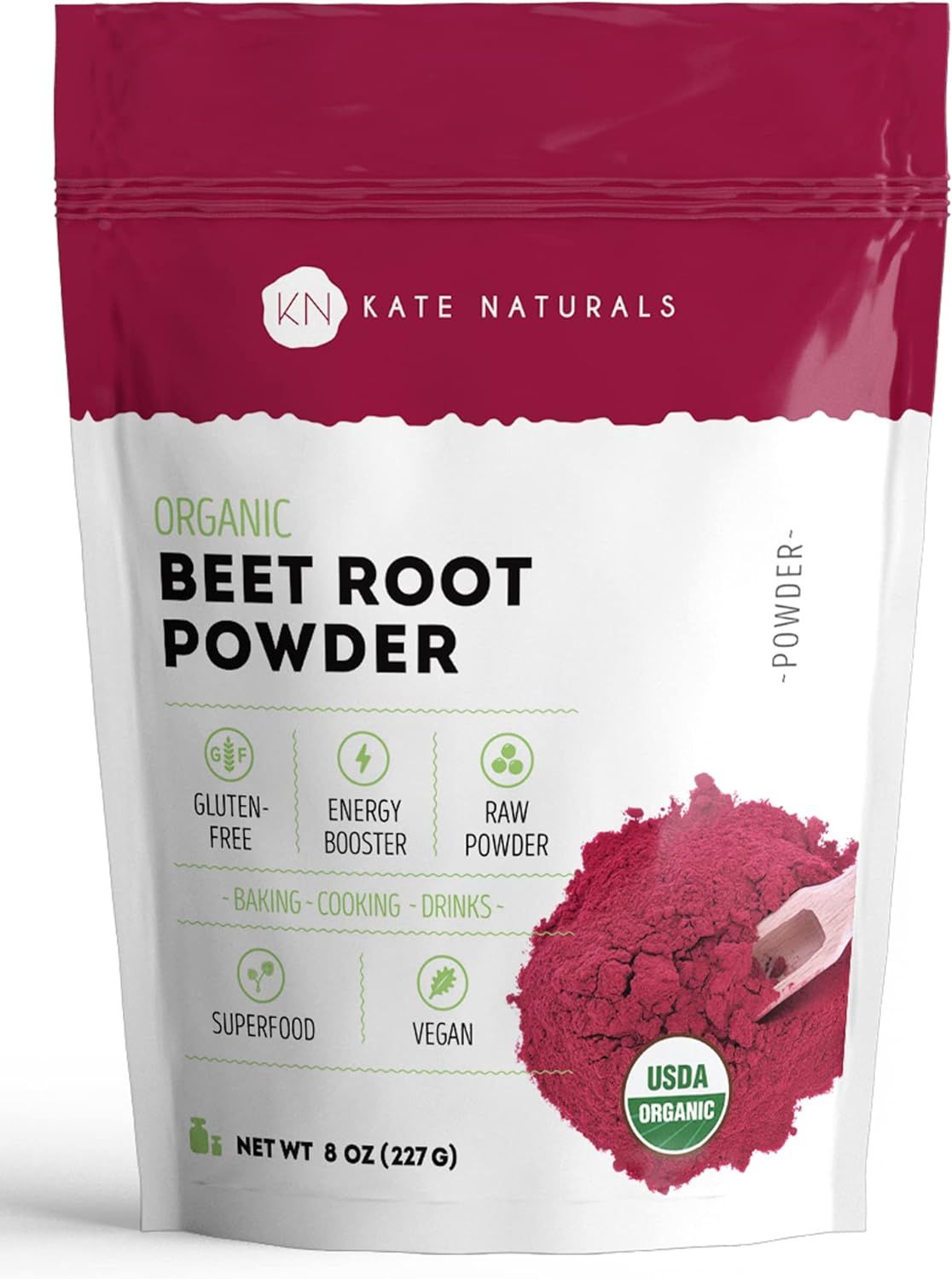 Kate Naturals Beet Root Powder for Baking & Smoothies (8oz) USDA Organic Beetroot Powder & Nitric... | Amazon (US)