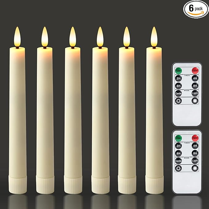 Homemory 6.7 Inches Flameless Taper Candles with Remote Timer Dimmer, Led Flameless Candlesticks ... | Amazon (US)