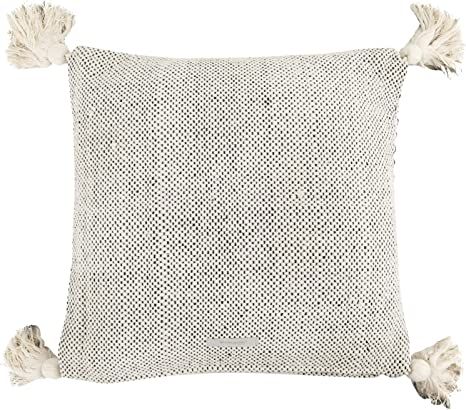Bloomingville A14208522 Beige Square Cotton Pillow with Corner Tassels | Amazon (US)