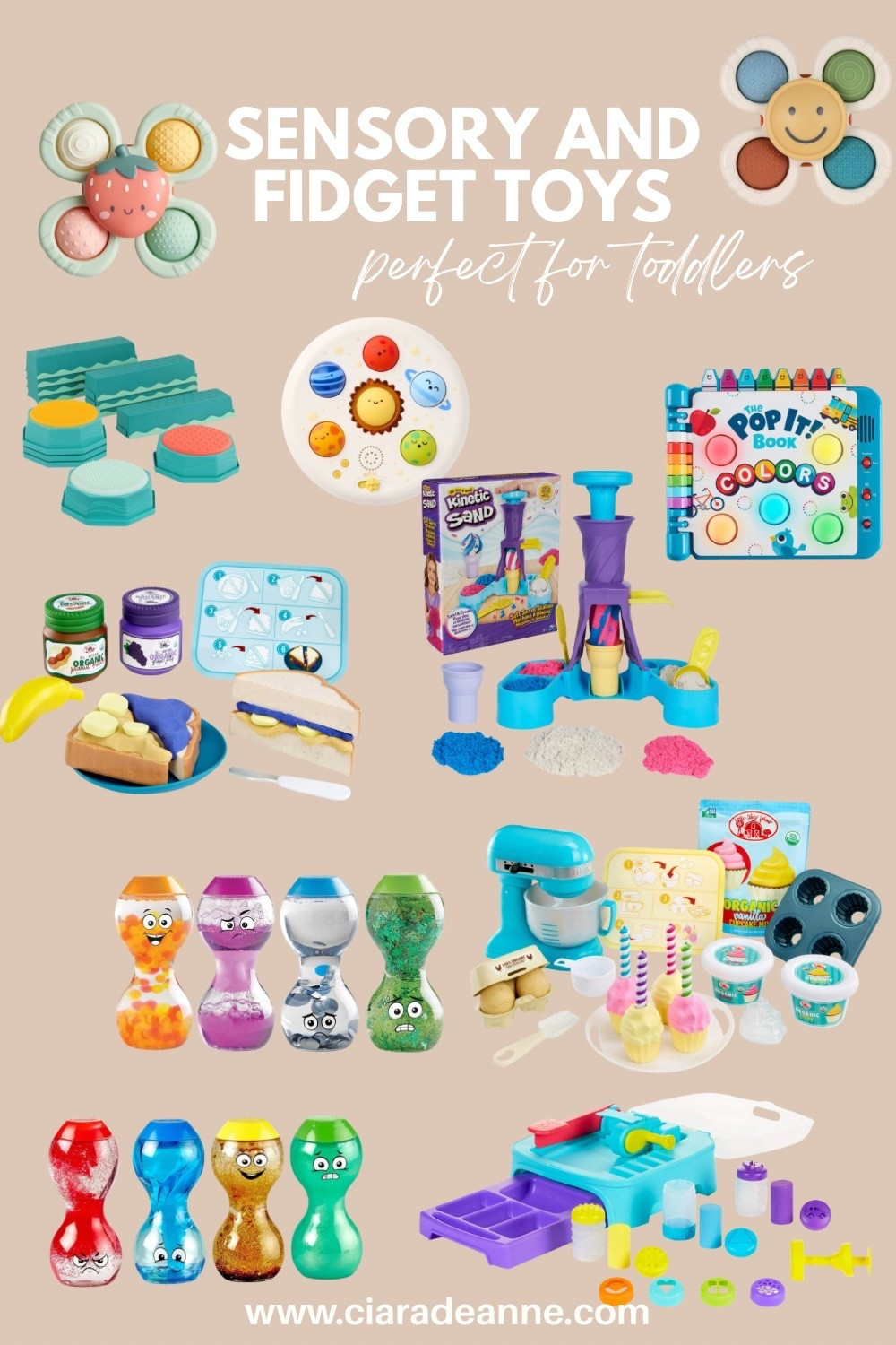 Looking for the best sensory and fidget toys for toddlers? These colorful, hands-on picks are perfect for keeping little hands busy while supporting fine motor skills, creativity, and calming play. From kinetic sand kits and pop-it books to pretend baking sets and soothing sensory bottles, this toddler toy roundup has everything you need for screen-free, skill-building fun! Great for home, travel, or classroom calm-down corners.

#ToddlerToys #SensoryPlay #FidgetToys #MontessoriPlay #IndoorPlayIdeas #ScreenFreePlay #ToddlerActivities #GiftGuideKids

#LTKFamily #LTKKids