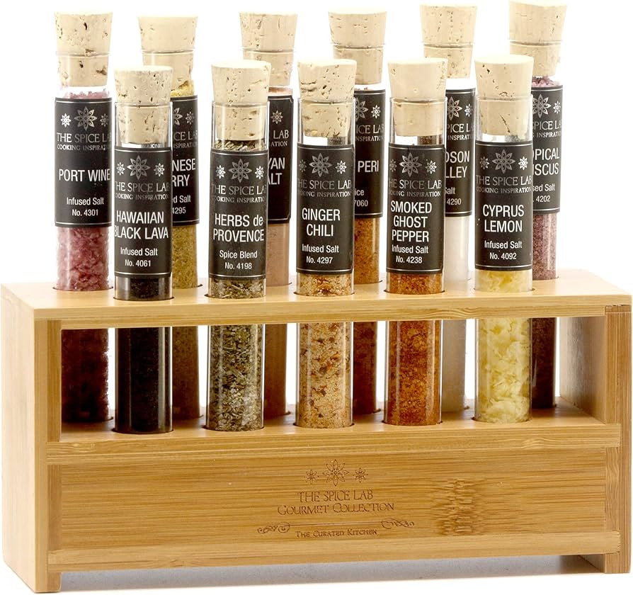 The Spice Lab Gourmet Salt Sampler Collection No. 1 – Grilling Gifts for Men & Women - 11 Pyrex... | Amazon (US)