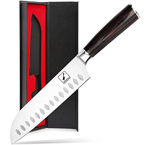 Amazon.com: imarku Chef Knife 7 Inch Kitchen Knife Ultra Sharp Santoku Knife - 7Cr17Mov Japanese ... | Amazon (US)