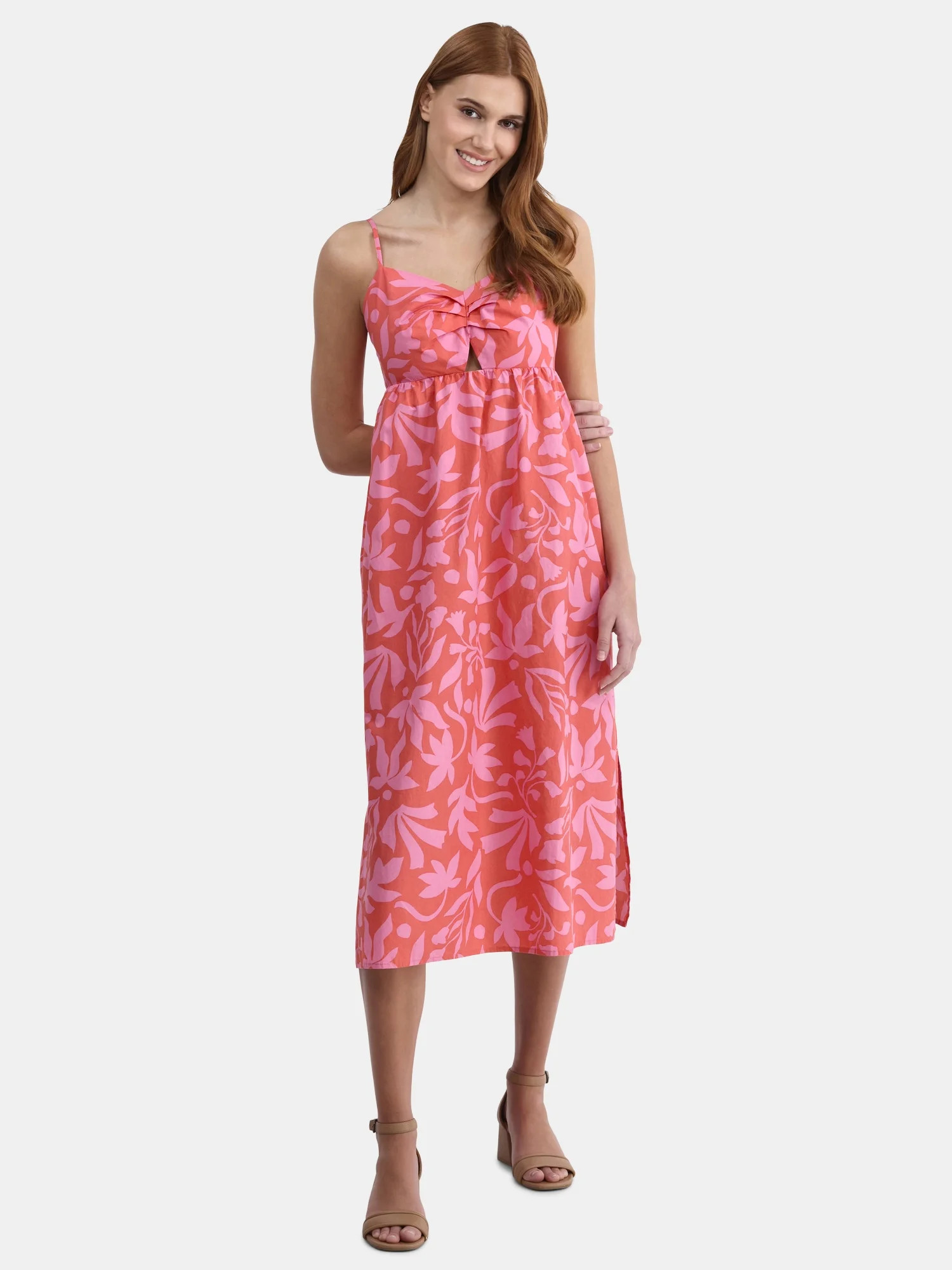 Time and Tru Women's Smocked Midi Dress, Sizes XS-XXXL | Walmart (US)