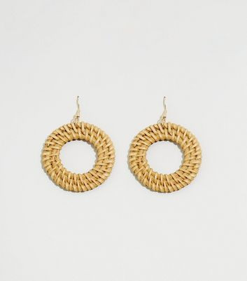 Light Brown Woven Raffia Earrings | New Look | New Look (UK)