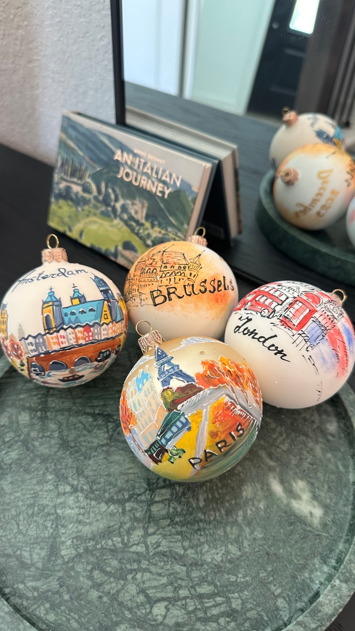 Christmas ornaments. Christmas decor. Christmas tree. Travel ornaments. Hand painted ornaments. London. Paris. Brussels. Amsterdam. Sentimental ornament.

#LTKCyberWeek #LTKGiftGuide #LTKHoliday