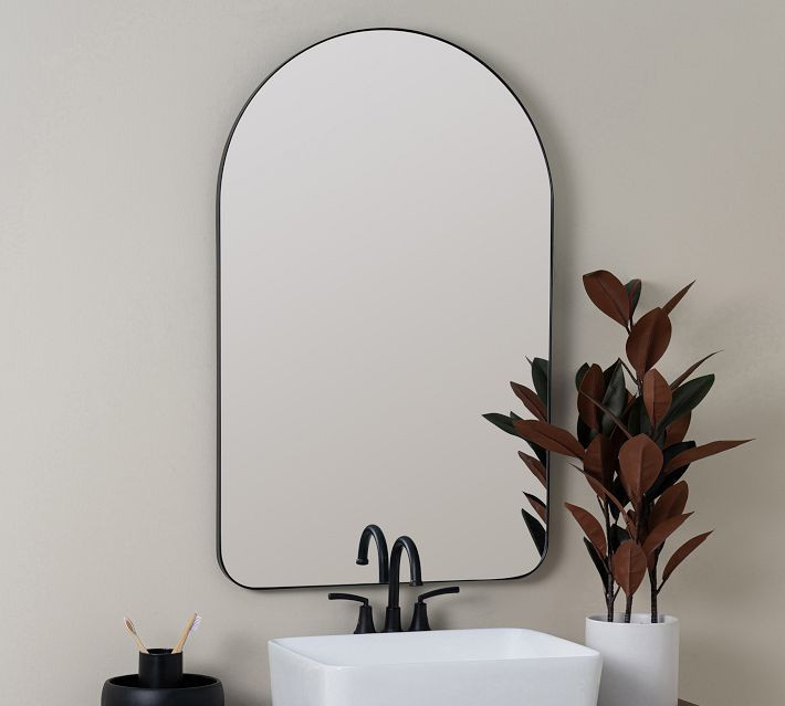 Slim Profile Arch Wall Mirror, 24""W X 38""H, Silver | Pottery Barn (US)