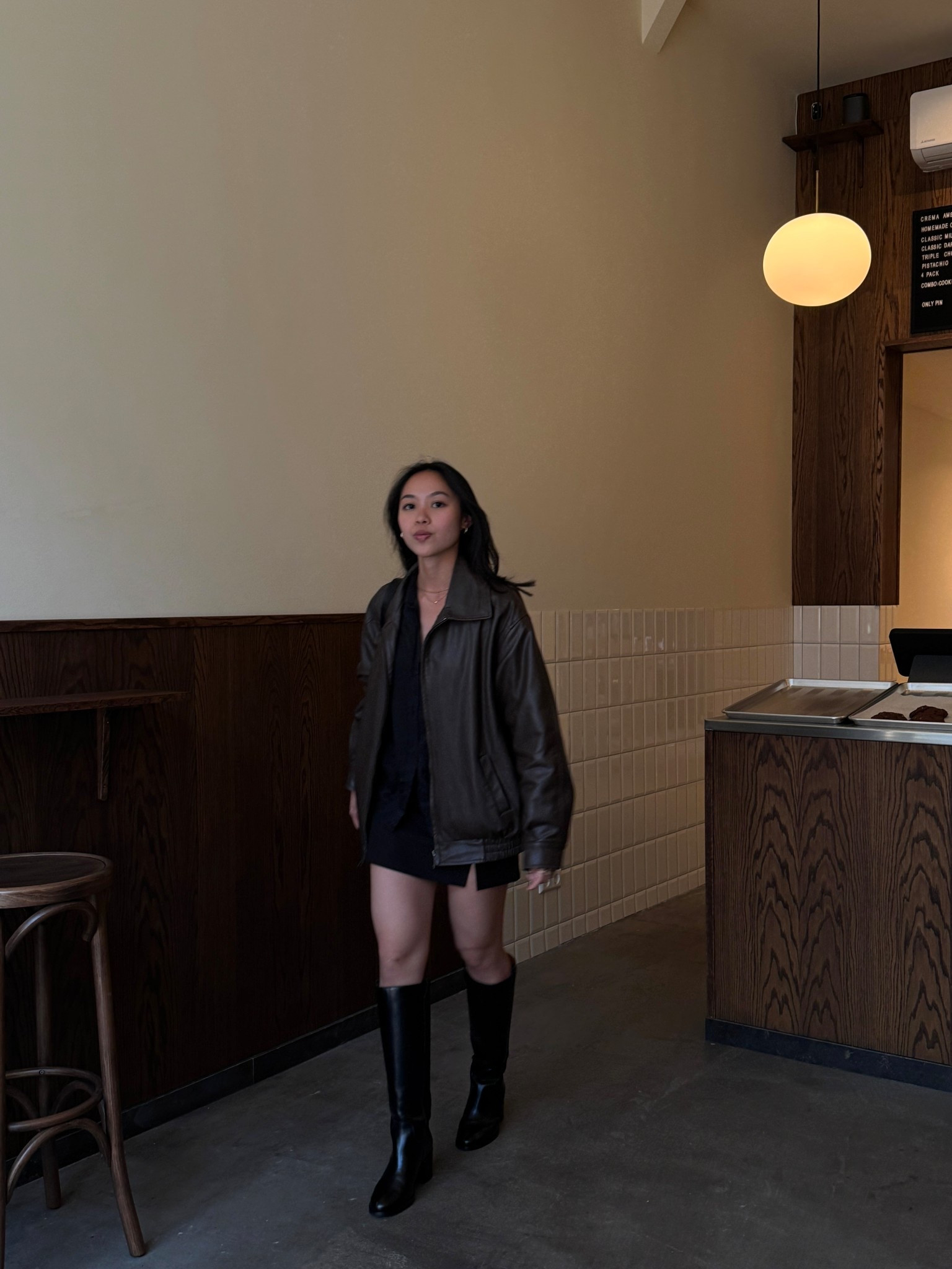 Classic fall outfit: leather jacket + mini skirt + knee high boots

#LTKFindsUnder50 #LTKFindsUnder100 #LTKNYFW