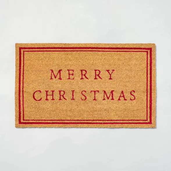 'Merry Christmas' Seasonal Doormat Red - Hearth & Hand™ with Magnolia | Target