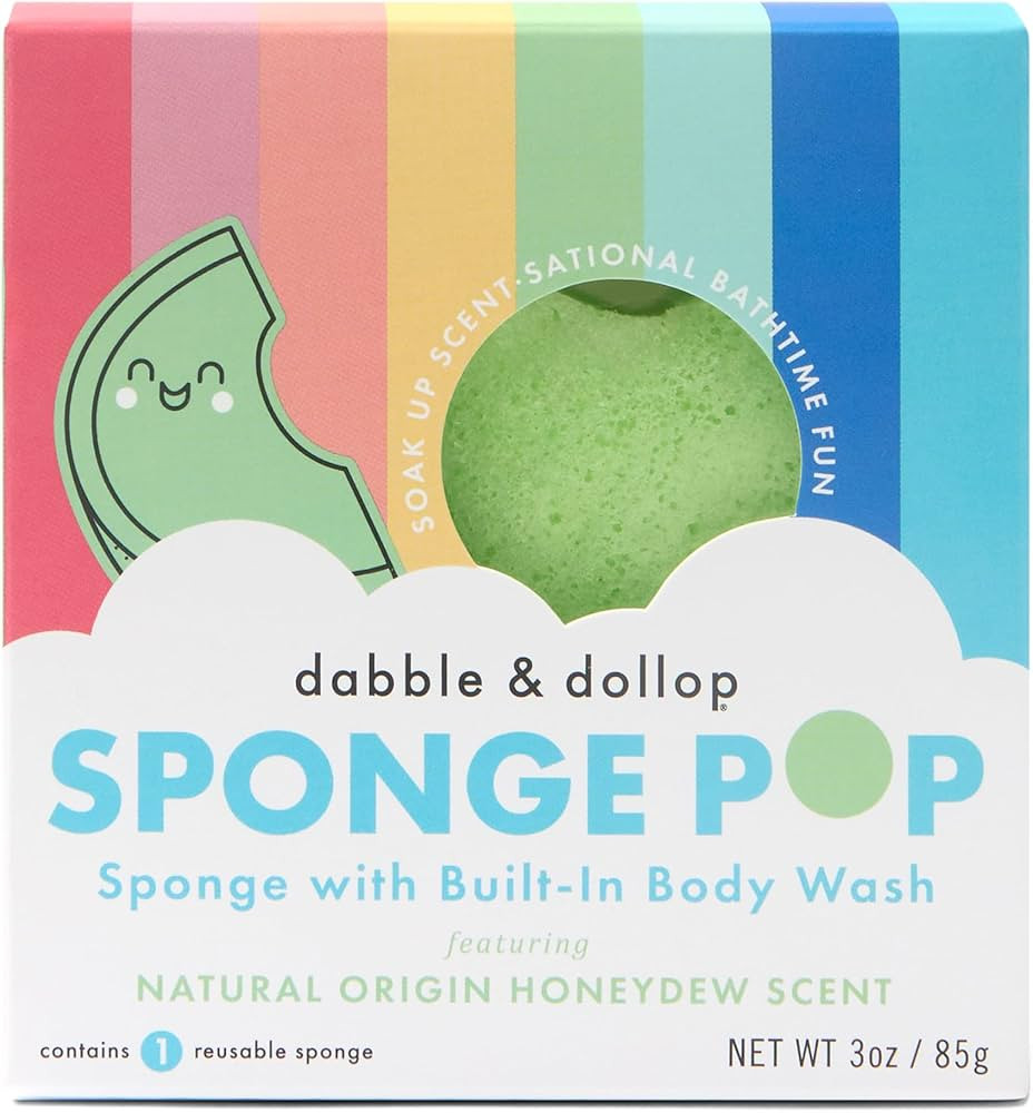 Dabble & Dollop Sponge Pop™ Kids Bath Sponge with Built-in Body Wash - Natural Origin Honeydew ... | Amazon (US)