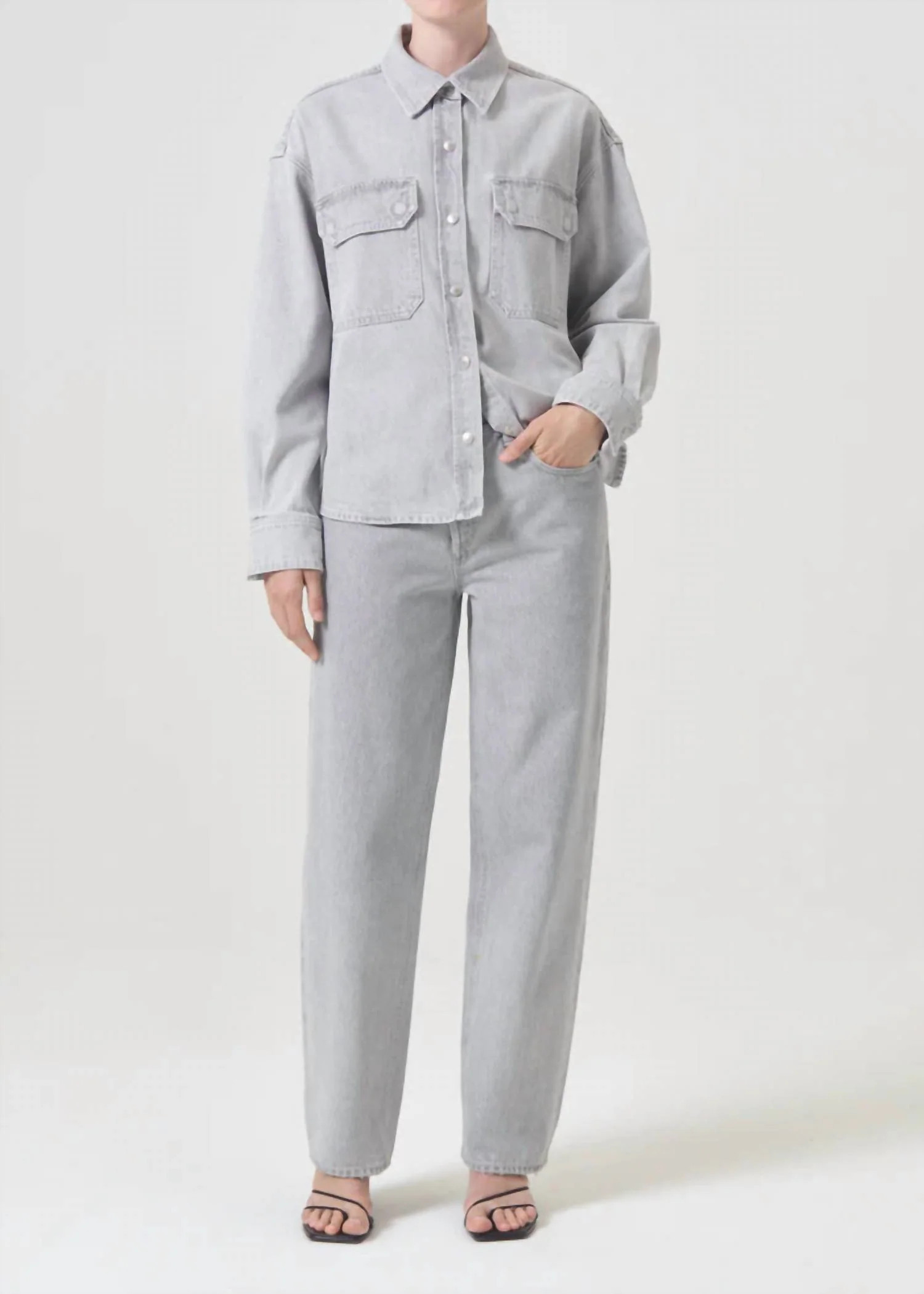 Gwen Slice Shirt Top In Rain | Shop Simon