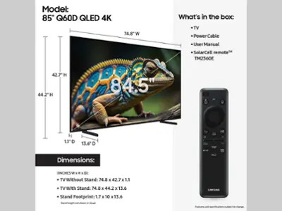 Samsung - 75” Class Q60D Series QLED 4K Smart Tizen TV (2024) | Best Buy U.S.