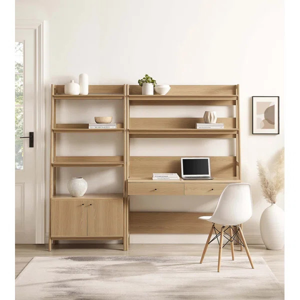 Modway Bixby 2-Piece Wood Office Desk and Bookshelf | Wayfair North America