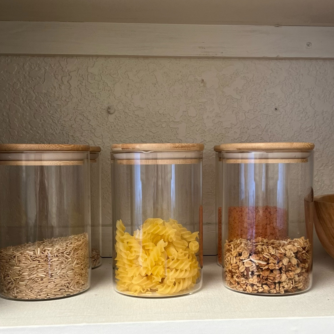 ECOEVO Glass Jars with Bamboo Lids, Glass Food Jars and Canisters