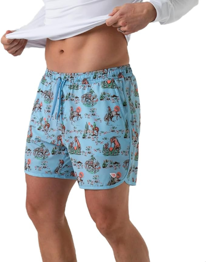 Burlebo Men's Swim Trunk Shorts with Built-in Liner | Amazon (US)