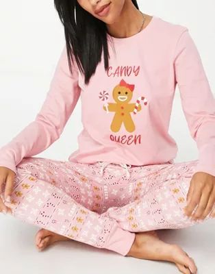 Threadbare christmas candy queen long pajamas in pink | ASOS (Global)