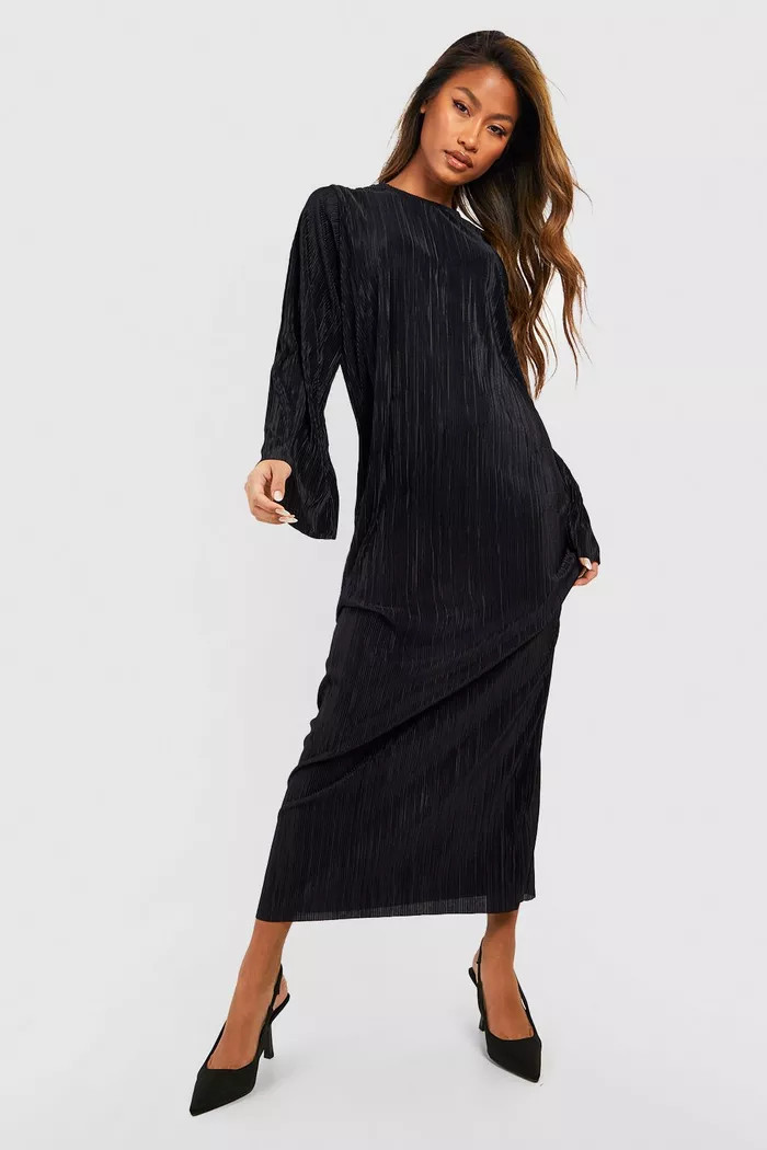 Plisse Flare Sleeve Maxi Dress | Boohoo.com (US & CA)