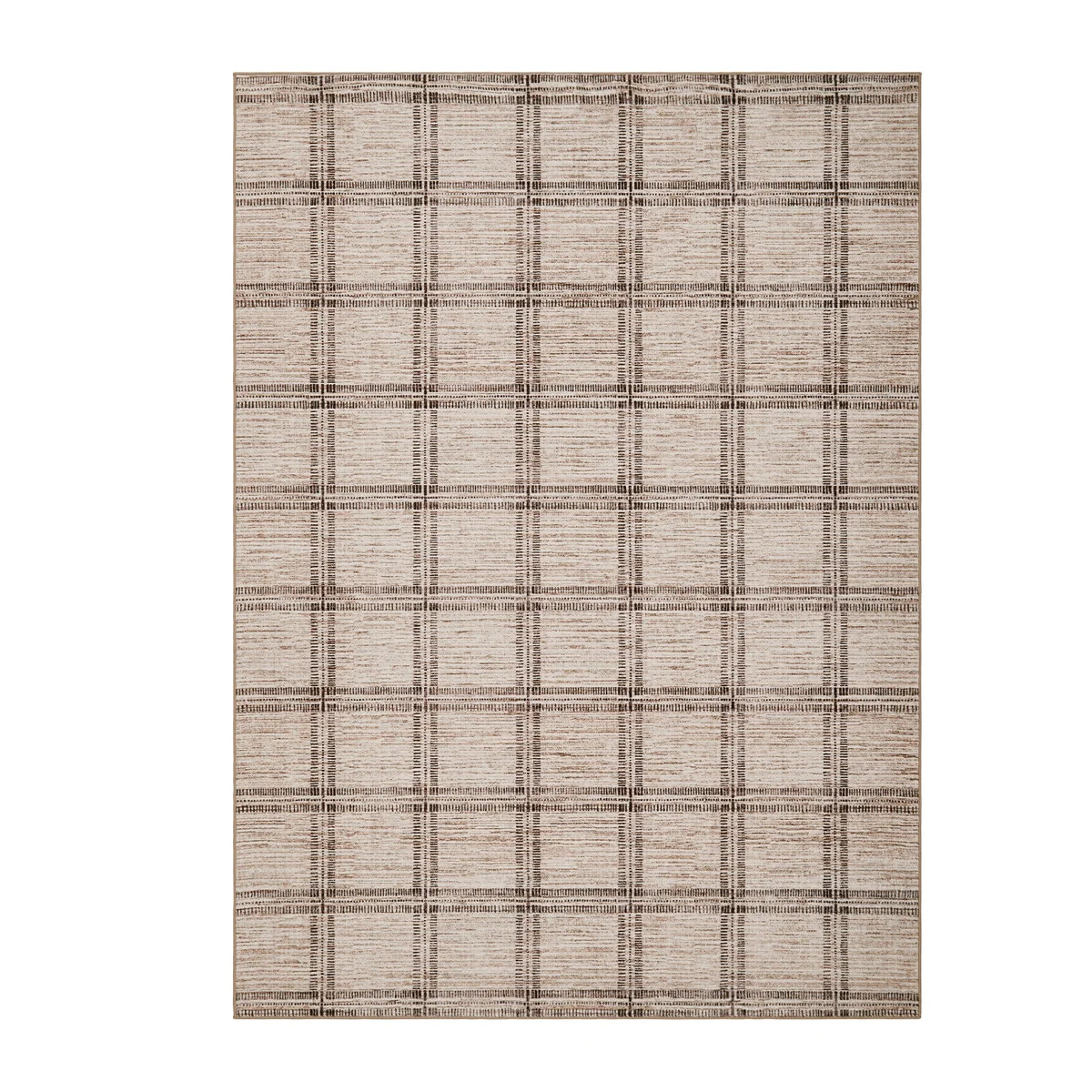 Washable Modern Rug Soft Plaid Carpet with Non-Slip Backing, Stain-Resistant Low Pile Floor Mats,... | Wayfair North America