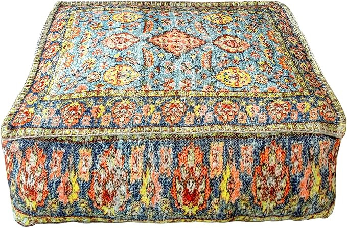 Mandala Life ART Boho Pouf Cover Square Vintage Pouffe Moroccan Killim Seating Area Beanbag Foots... | Amazon (US)