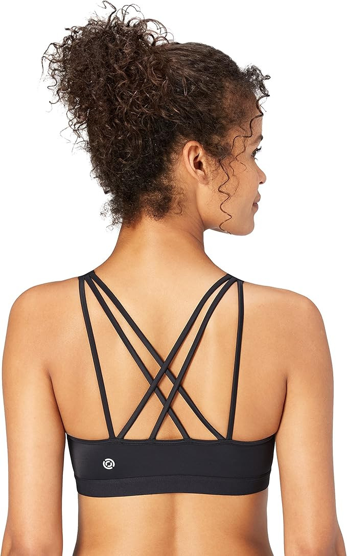 Amazon Brand - Core 10 Women's Light Support (A-H Cup) Yoga Sports Bra Featuring Strappy, Mesh Ba... | Amazon (US)