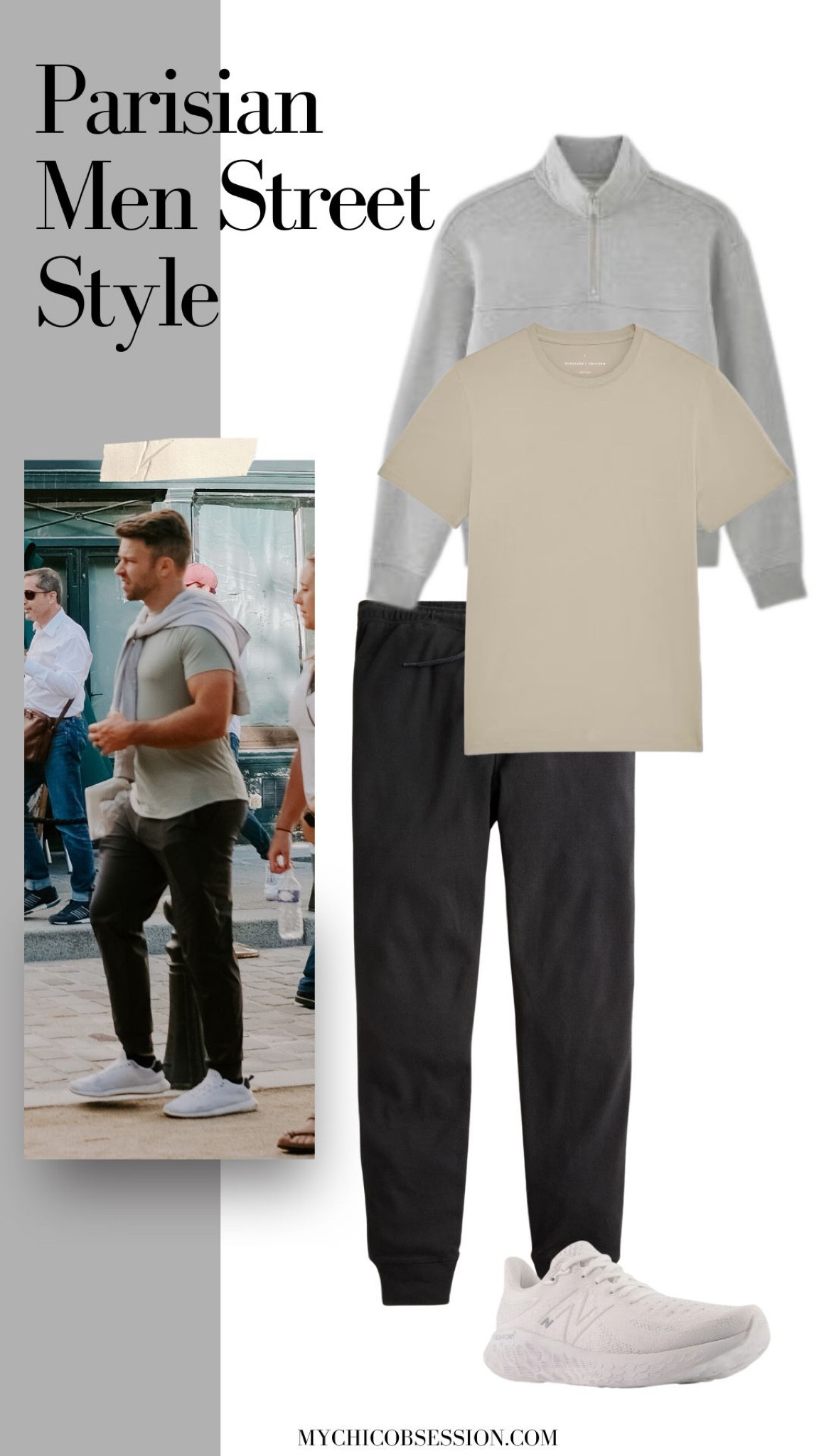 “Athleisure” can still look put together and elegant when styled appropriately. Start with a quality tee, then tie a jacket around your shoulders to elevate the look. Pair with joggers and a nice pair of sneakers to complete the weekend ready fit.

#LTKstyletip #LTKmens #LTKSeasonal