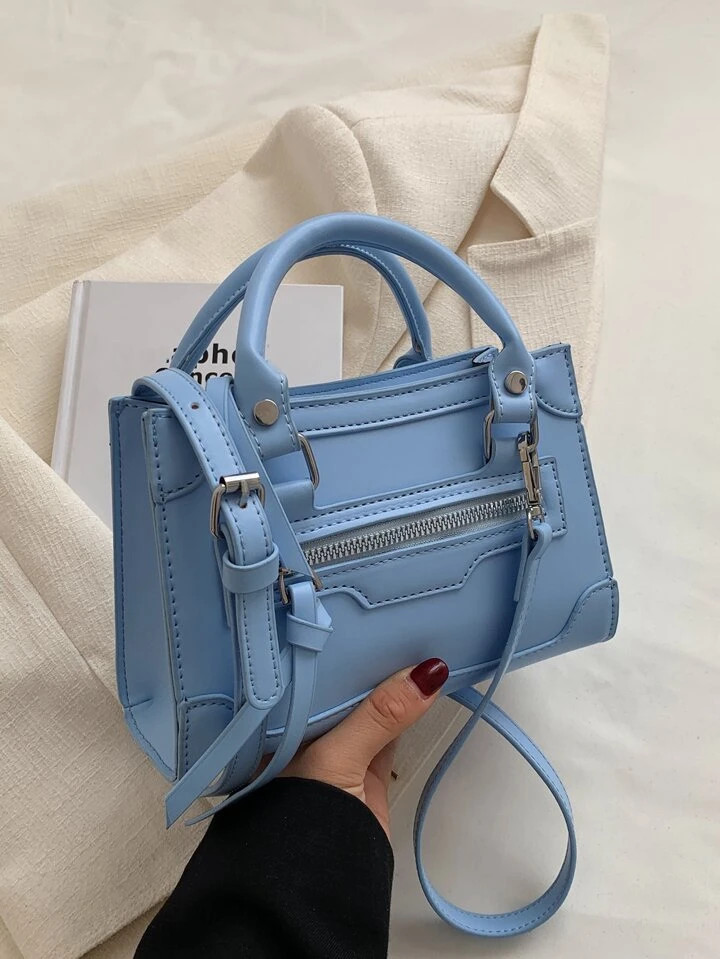 Mini borsa quadrata con doppio manico impermeabile, leggera, casual da lavoro, per il pendolarism... | SHEIN