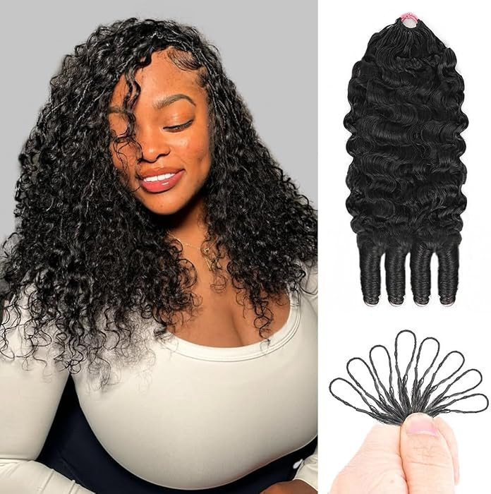 Burmese Curly Crochet Human Hair 120g Knotless Pre-Separated Feather Crochet Human Hair Bundles 14inch Invisible Miracle Knots Reusable Human Crochet Hair For Black Women Natural Black | Amazon (US)