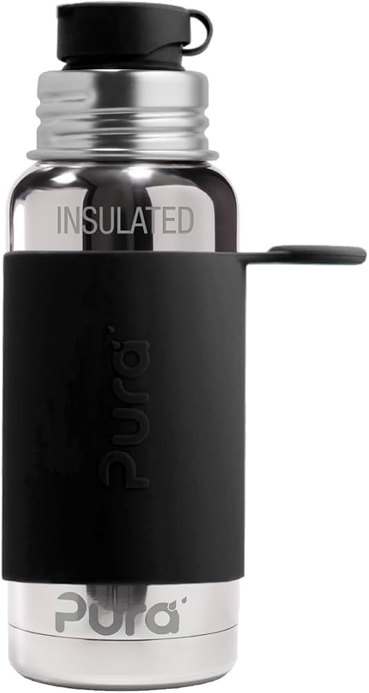 Pura Sport 16oz/473ml Insulated Bottle w/Sleeve & Silicone Big Mouth Top - Stainless Steel, Warm ... | Amazon (US)