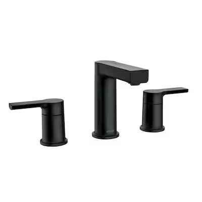 Moen Rinza Matte Black 2-handle Widespread WaterSense High-arc Bathroom Sink Faucet with Drain | Lowe's