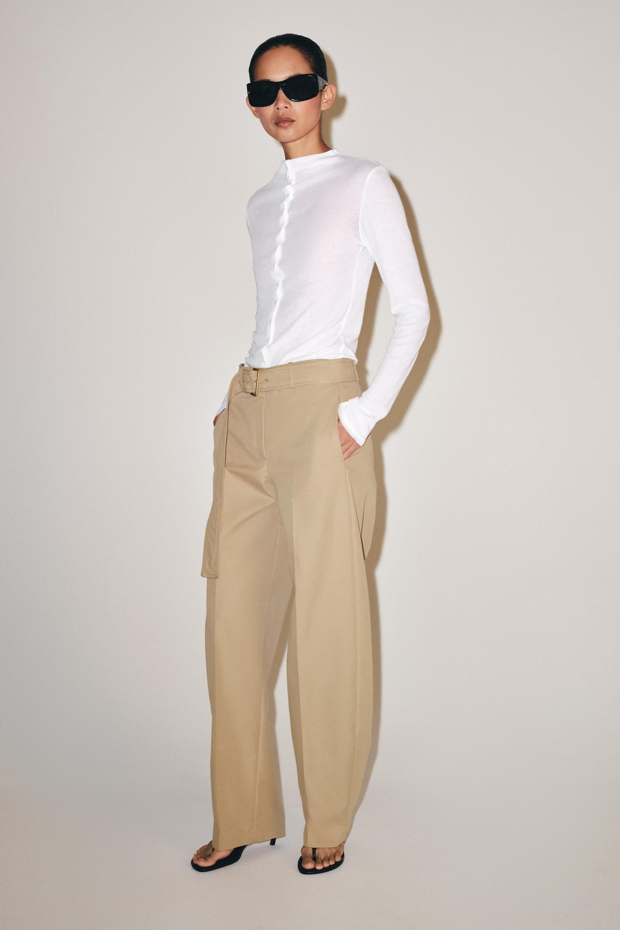 BUTTONED HIGH NECK T-SHIRT | Zara US