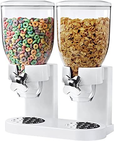 Zevro /GAT201C Indispensable Dry Food Dispenser, Dual Control, White/Chrome | Amazon (US)