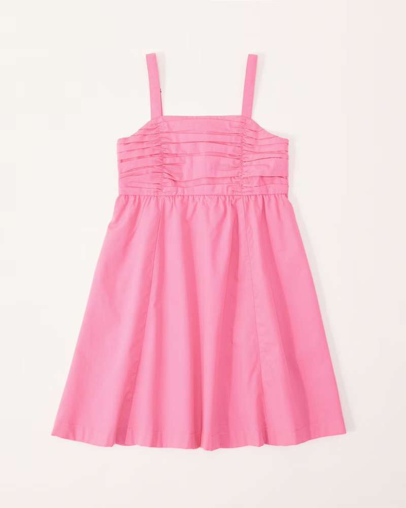 ruched poplin dress | Abercrombie & Fitch (US)