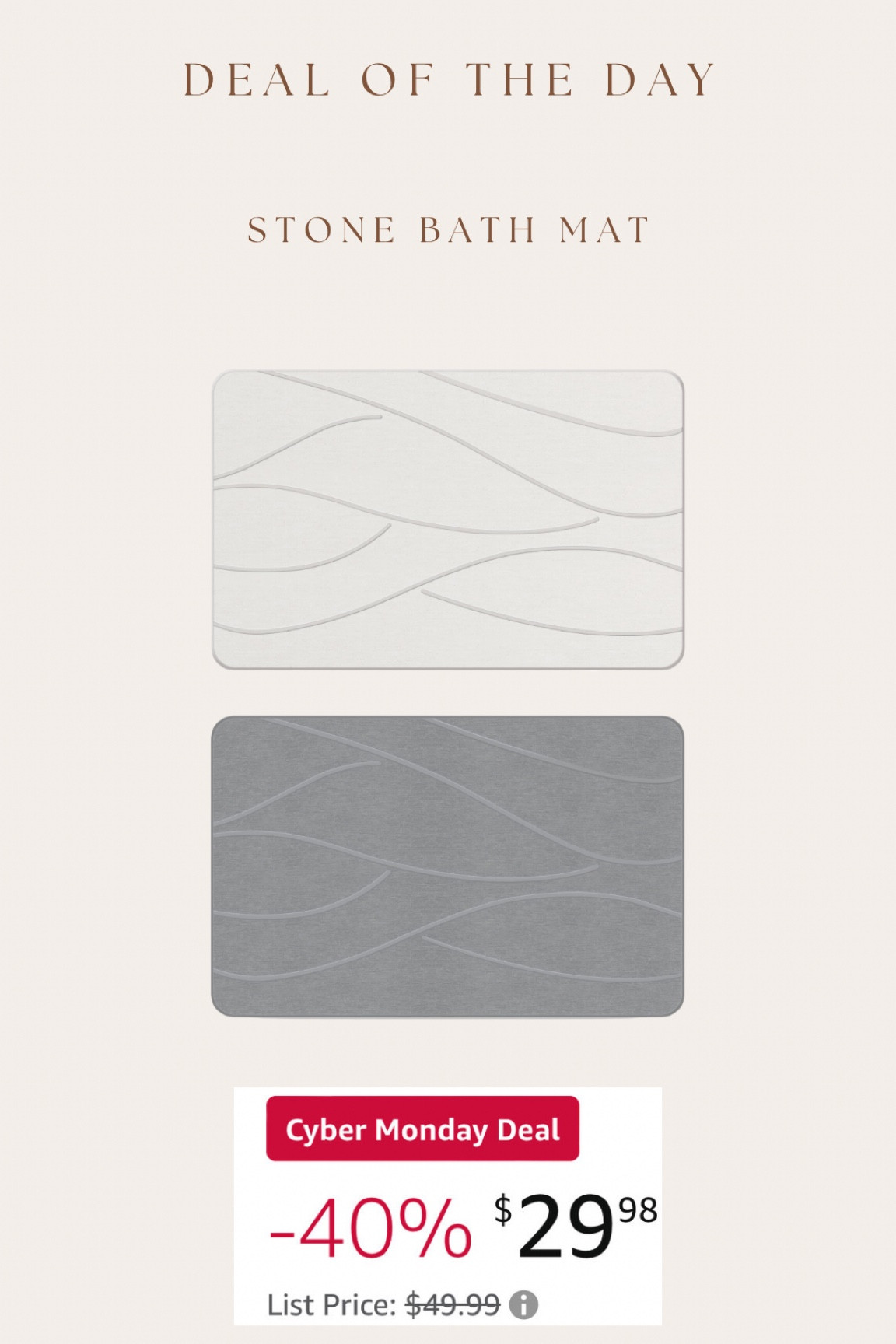 If you missed the last stone bath mat deal, just found another one! I purchased this one too! 

These are a great alternative to regular bath mats as they are quick drying, non slip, and don’t harbor bacteria that can grow to mold / mildew! 

#LTKhome #LTKsalealert #LTKCyberWeek