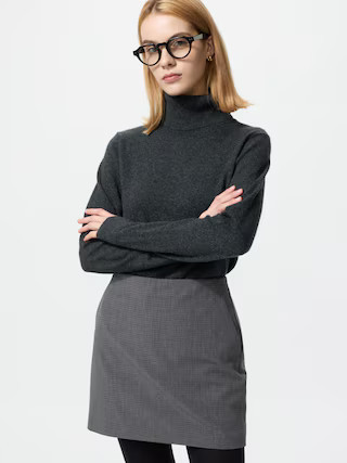 Women's Cashmere Sweater Turtleneck Dark Gray Medium UNIQLO US | UNIQLO (US)