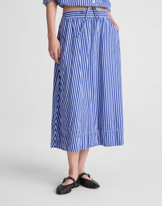 A-Line Midi Skirt in Poplin | Madewell