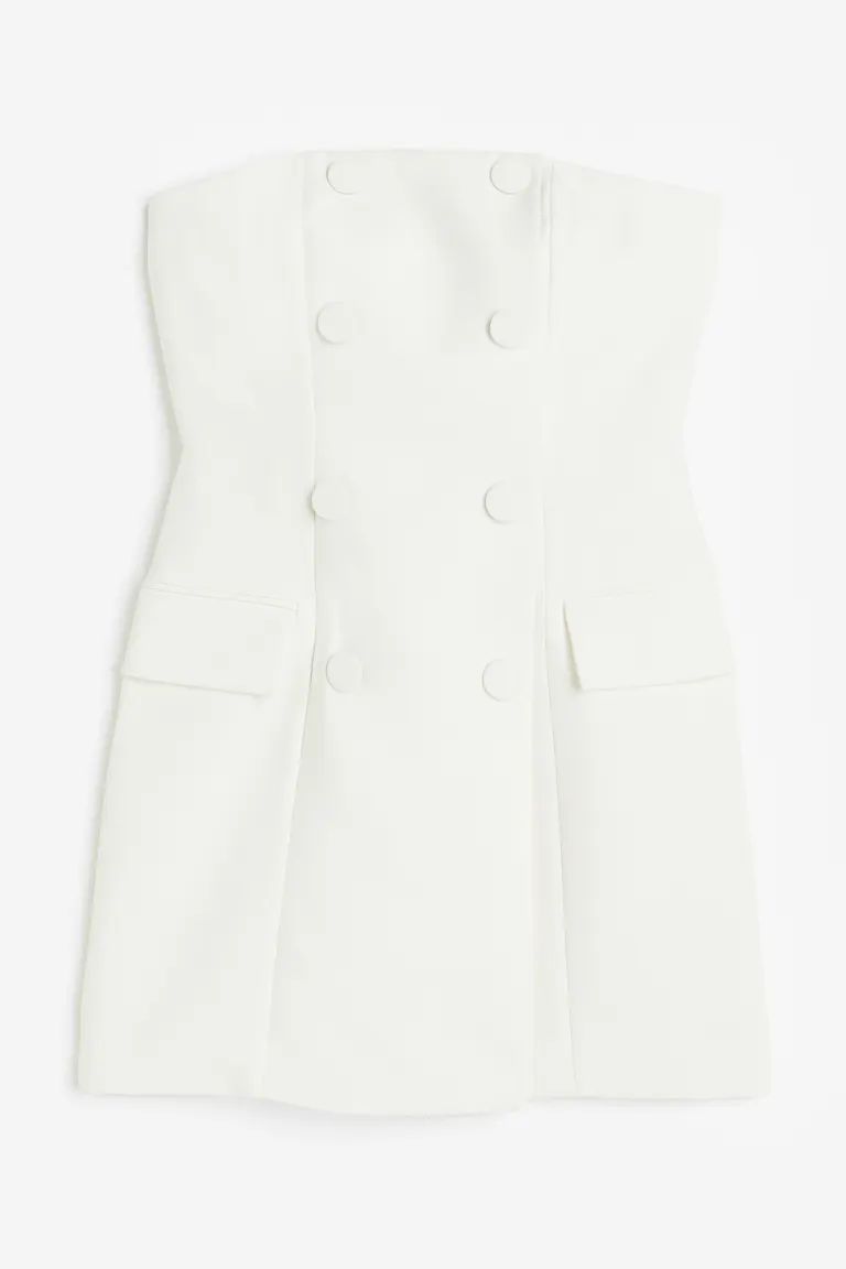 Tuxedo Mini Dress - White - Ladies | H&M US | H&M (US + CA)