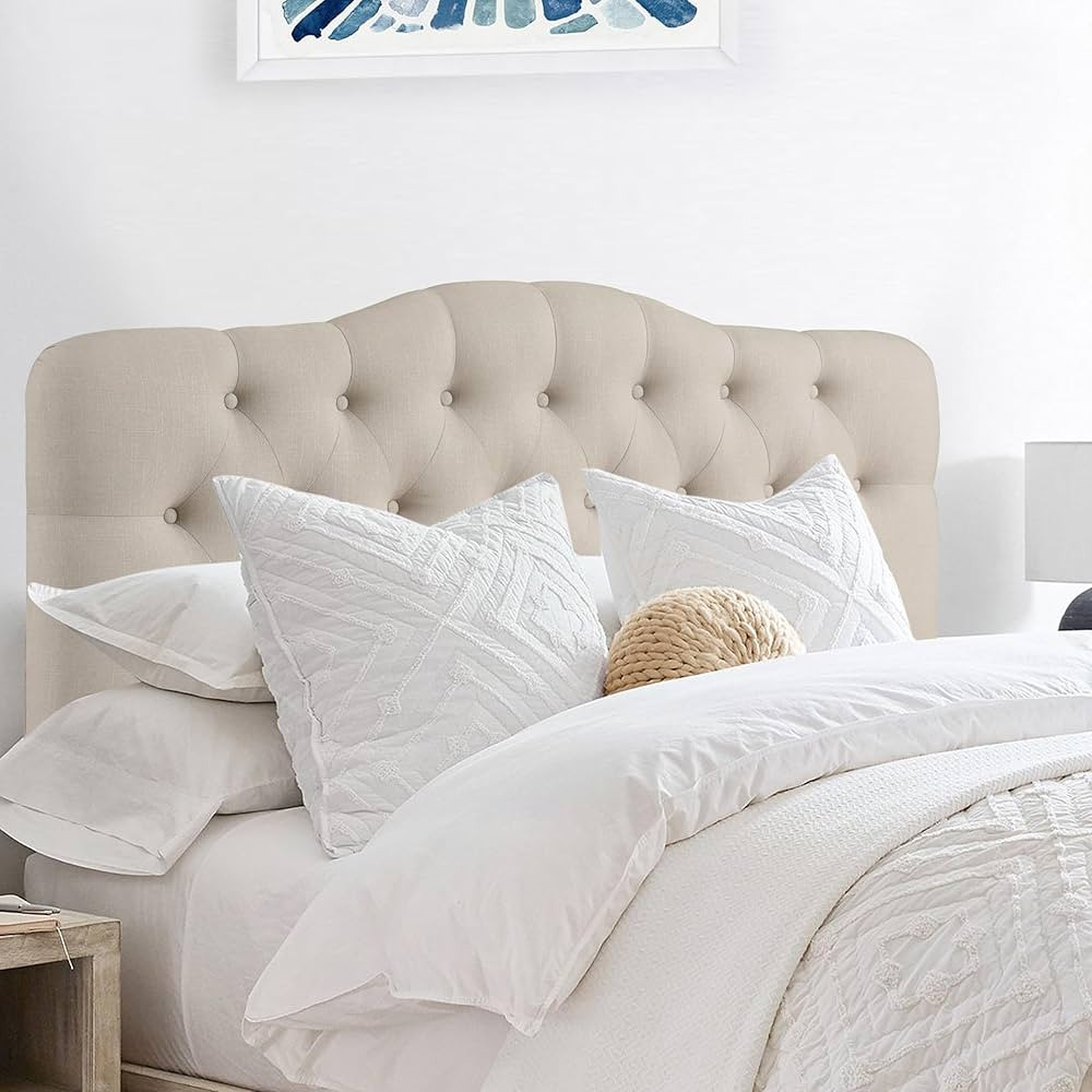 Rosevera Givanna Adjustable Heigh Headboard Upholstery and Button Tufting for Bedroom, King, Natu... | Amazon (US)