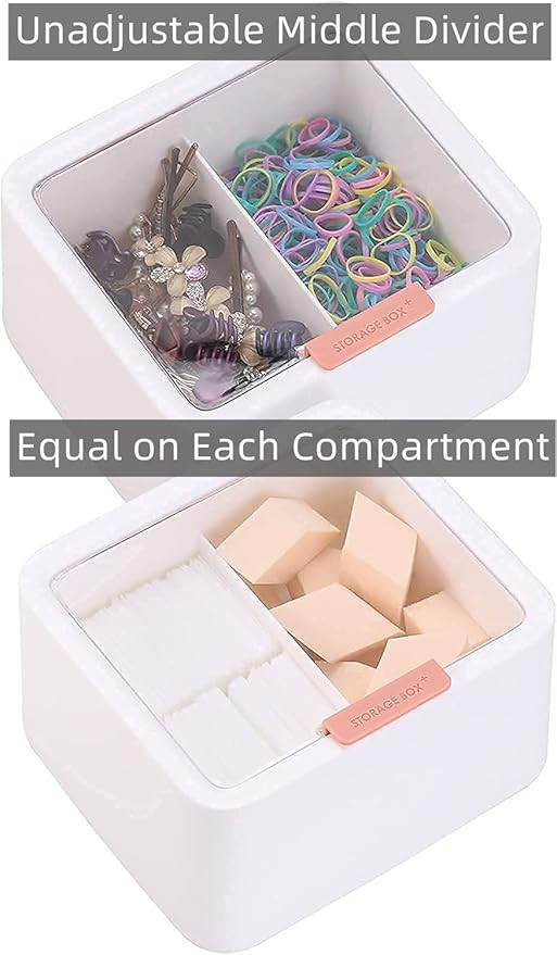 Tecbeauty 2 Slot Cotton Swab Ball Qtip Holder Jar Plastic Container Dispenser Box with Hinged Lid... | Amazon (US)