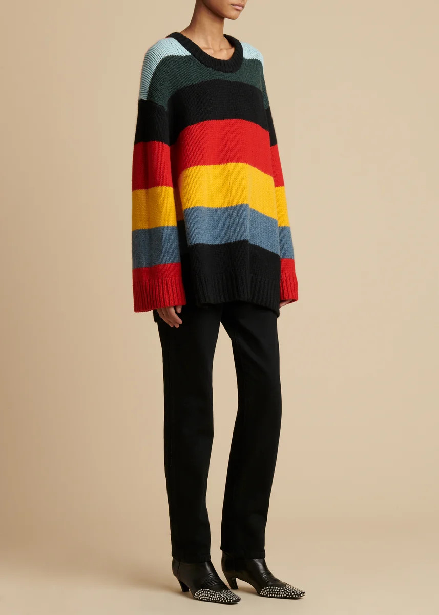 The Jade Sweater in Multicolor Stripe | Khaite
