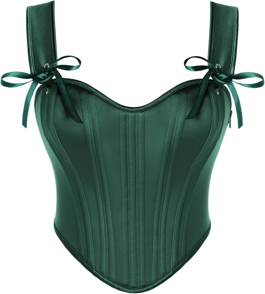 Scarlet Darkness Corset Tops for Women Vintage Renaissance Sweetheart Fishboned Bustier Tops | Amazon (US)