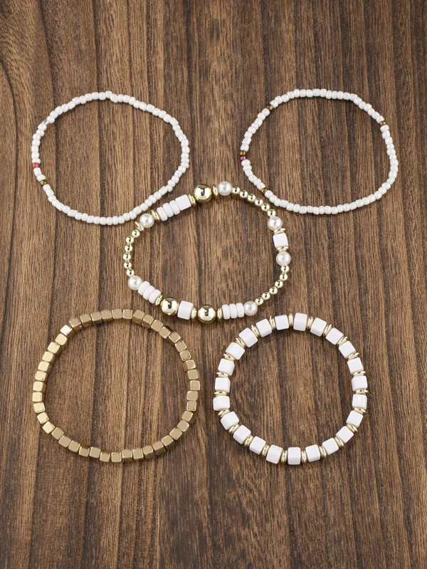 5pcs Minimalist Beaded Bracelet | SHEIN