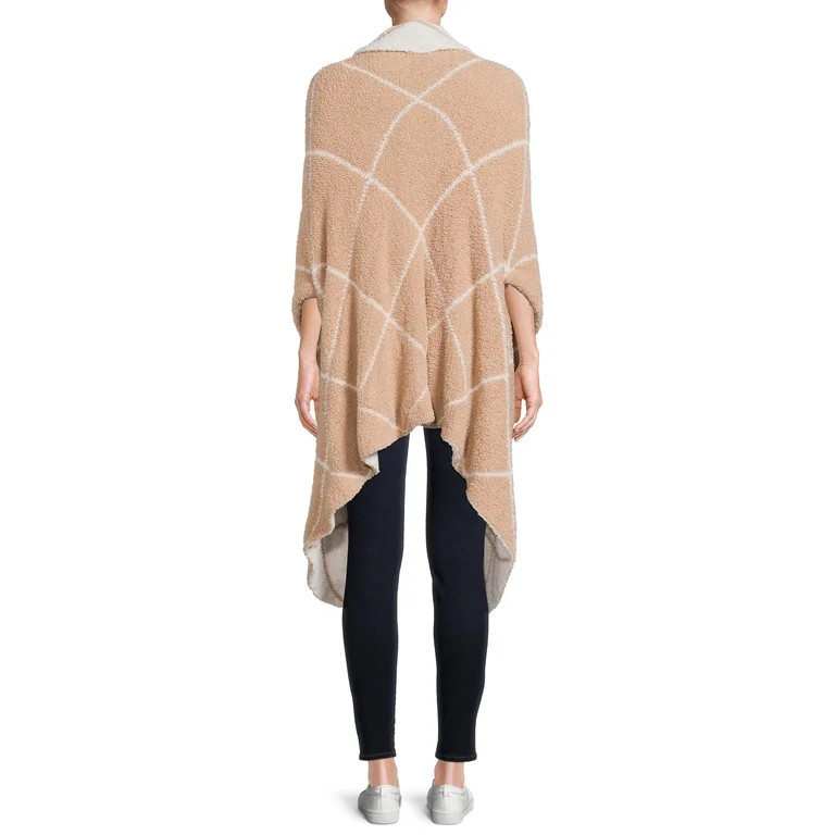 Time and Tru Women's Cozy Lattice Print Wrap | Walmart (US)