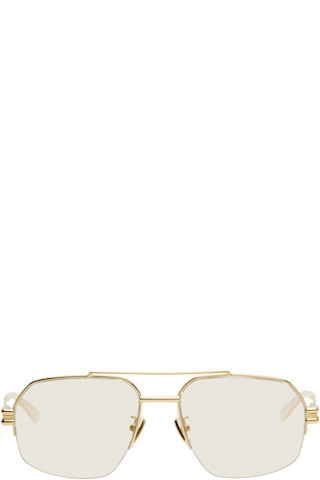 Gold New Classic Metal Navigator Sunglasses | SSENSE