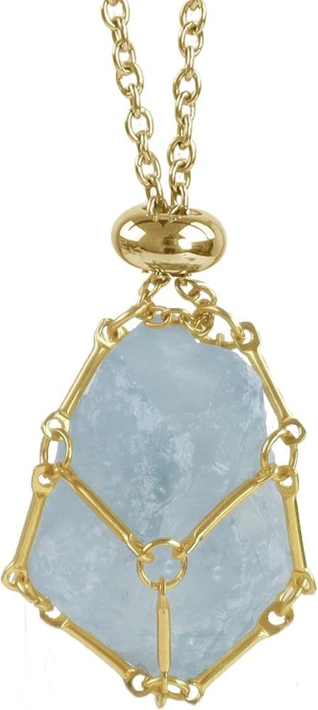 Crystal Holder Necklace Stainless Steel Cage Crystal Gemstone Pendant Necklace Jewelry for Women ... | Amazon (US)