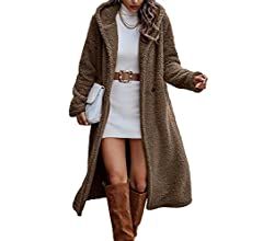 PRETTYGARDEN Women's 2023 Winter Coats Fuzzy Fleece Long Hooded Jackets Button Down Faux Fur Warm... | Amazon (US)